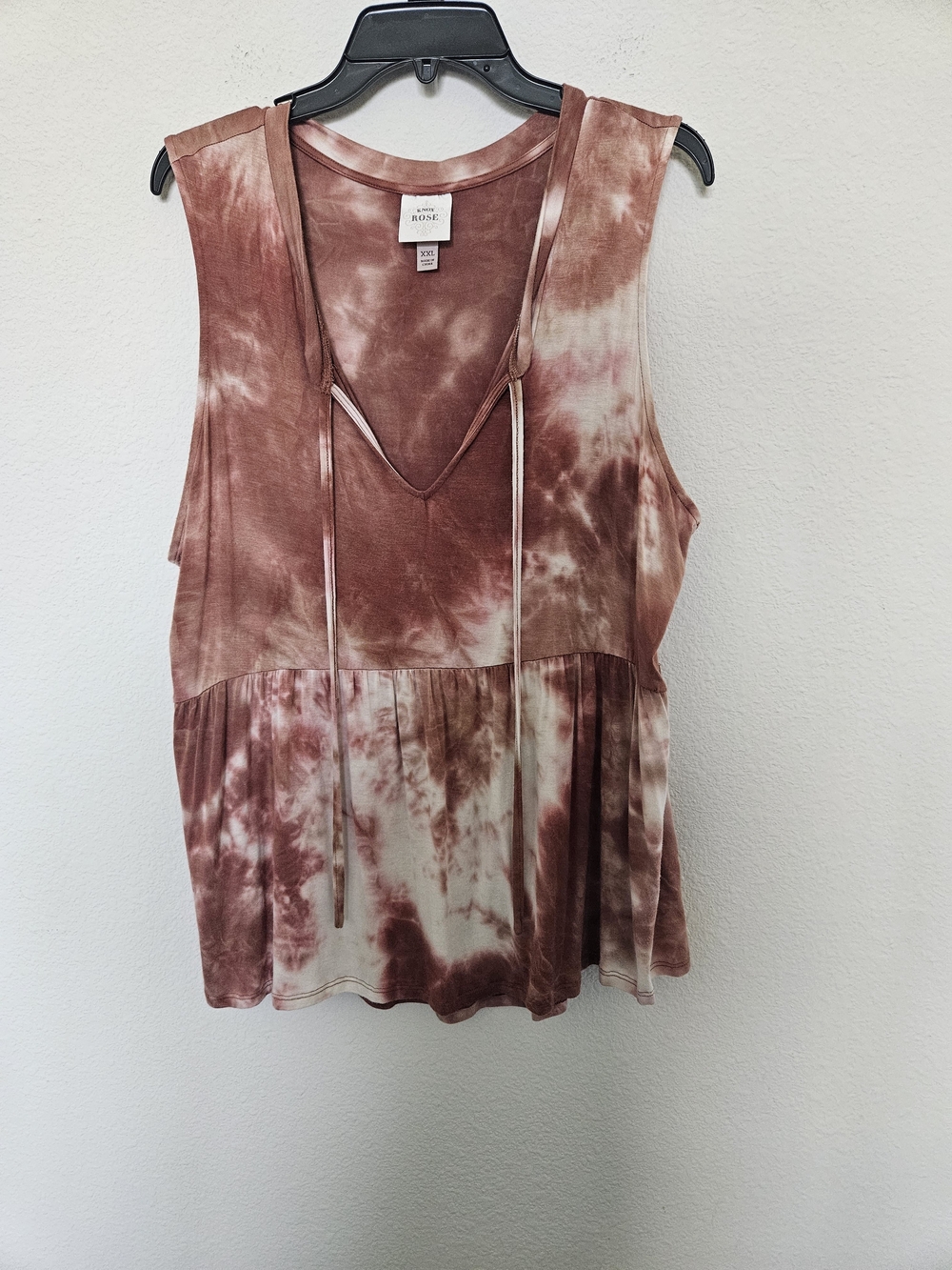 Knox Rose Tye Dye Tank With Rust And Cream Color